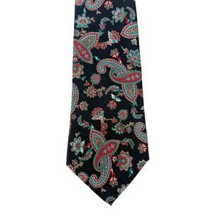 Neil Martin navy blue red teal paisley 100% silk men's Neck Tie suit neckwear